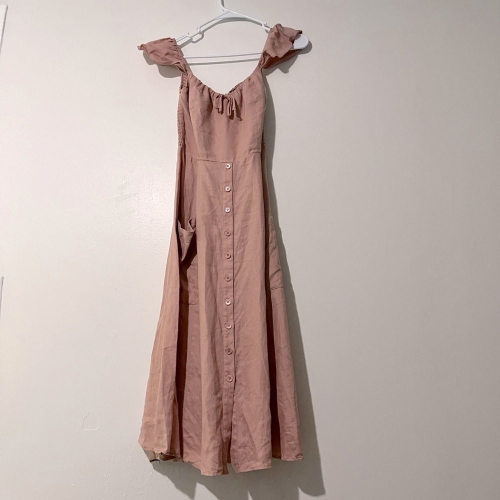 Size 4 reformation pink linen dress